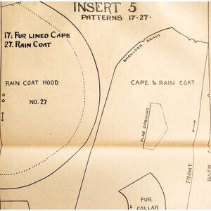 1913 Mary Frances Sewing Pattern Doll Fur Lined Cape Rain Coat Jane Boyer DWSS11